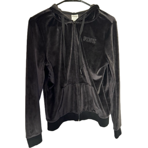 PINK Black Velvet Small Zip Up Jacket